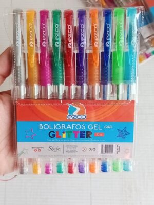 LÁPICERAS CON GLITTER X10